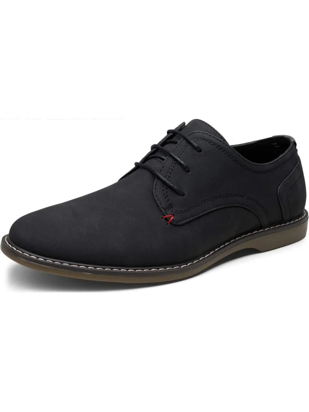 Men's Black Suede Faux Leather Casual Dress Shoes Retro Business Classic